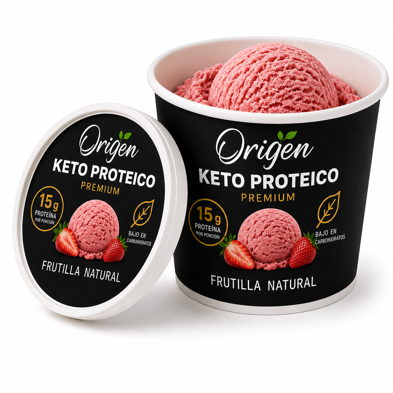 Helado Frutilla Natural Proteico Premium - 250ml